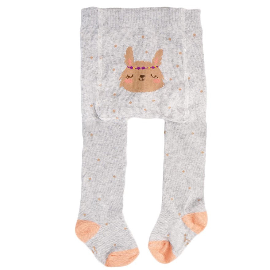 RAJSTOPY bawełniane szare z lamą wzór 482