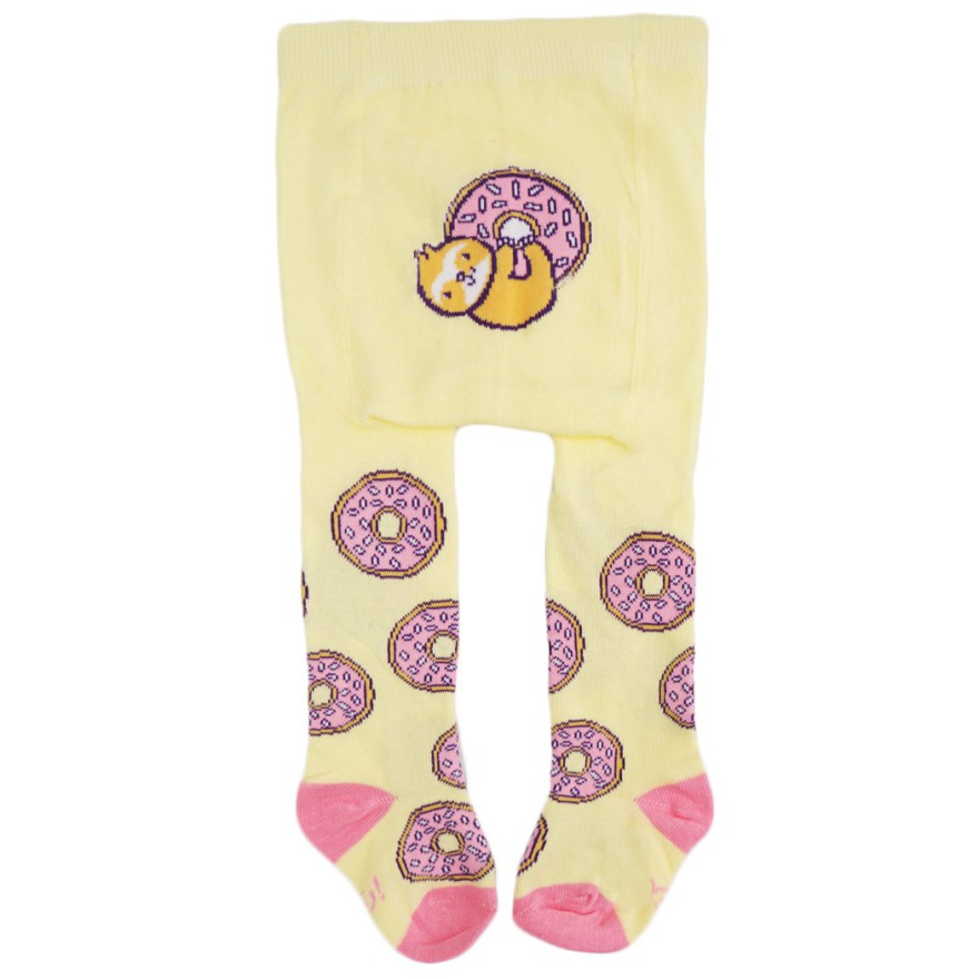 RAJSTOPY bawełniane żółte z donutem wzór 486
