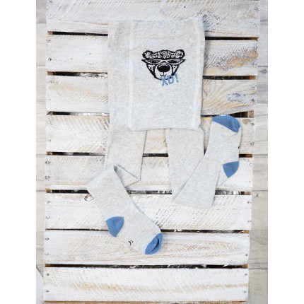 RAJSTOPY z ABS szare z misiem XD wzór 480