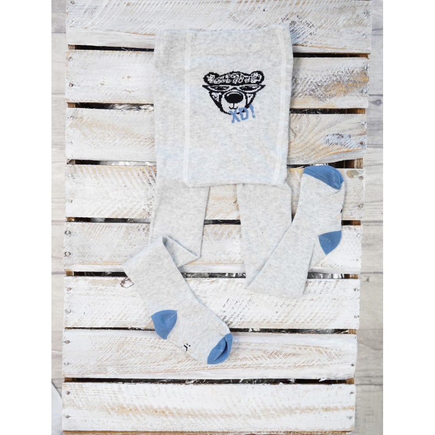 RAJSTOPY z ABS szare z misiem XD wzór 480