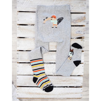 RAJSTOPY z ABS szare z mrówkojadem wzór 479