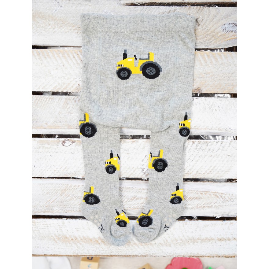 RAJSTOPY z ABS szare z żółtym traktorem wzór 476