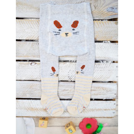 RAJSTOPY z ABS szare z kotem wzór 487