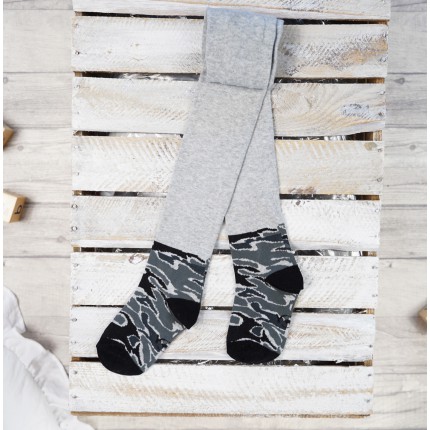 RAJSTOPY chłopiece szare moro wzór 492