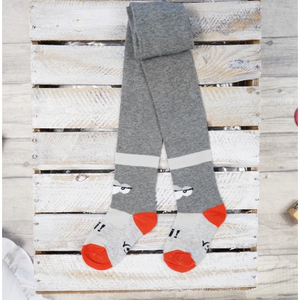 RAJSTOPY chłopiece szary melanż z oczami wzór 494