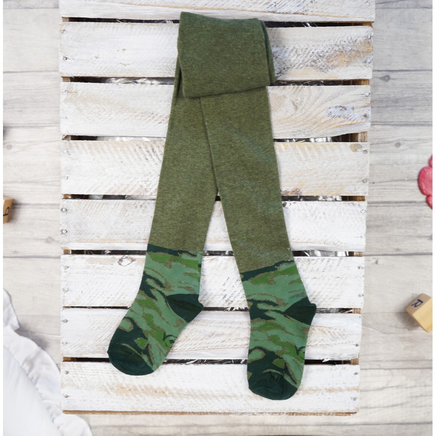 RAJSTOPY chłopiece khaki w moro wzór 495