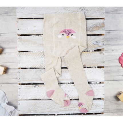 RAJSTOPY z ABS beżowe z ptakiem wzór 503