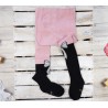 RAJSTOPY z ABS różowo- czarne z kokardą wzór 506
