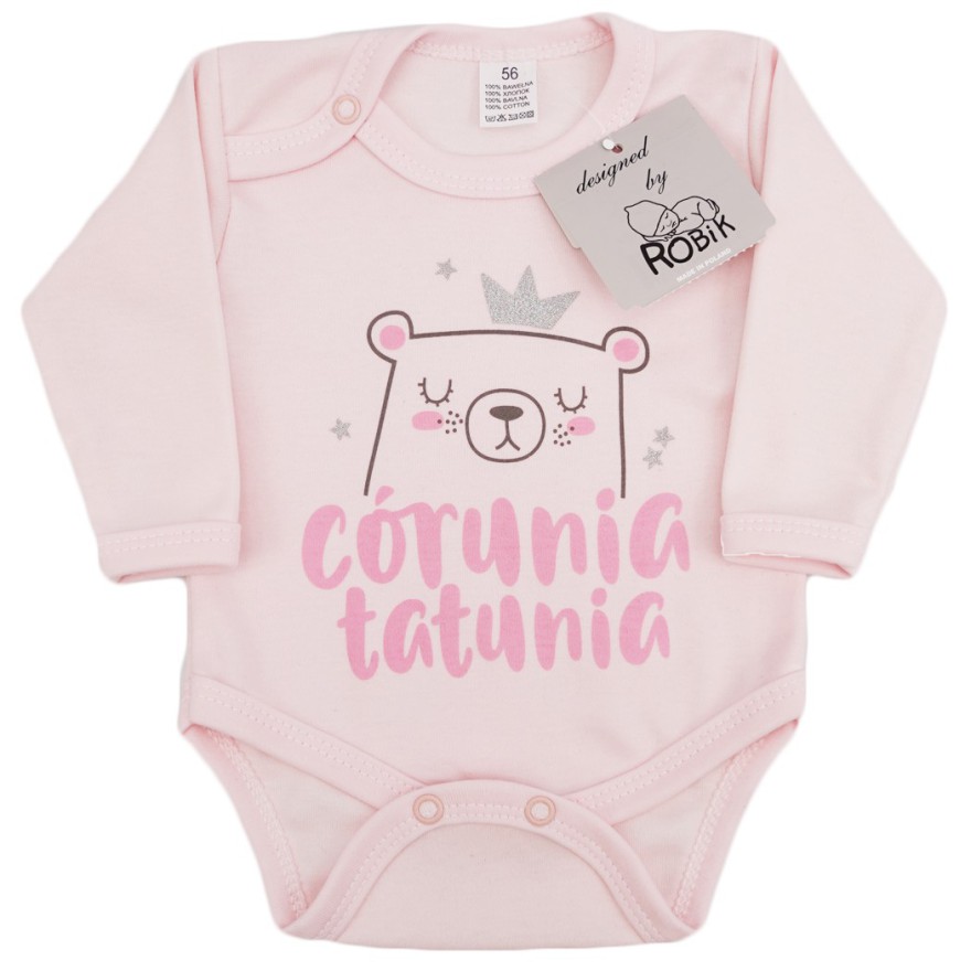 Jasny róż BODY CÓRUNIA TATUNIA długi rękaw wzór 702