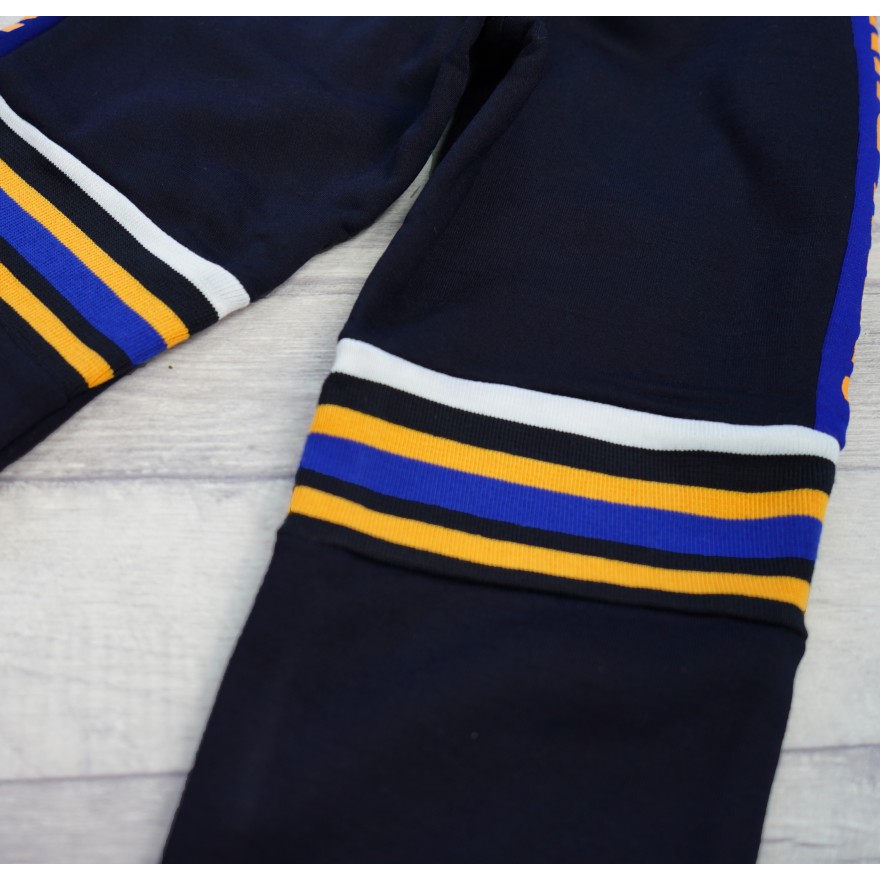 Czarne SPODNIE NEW RUNS ocieplane dresowe chłopięce