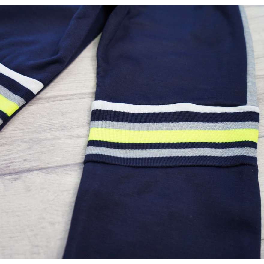 Granatowe SPODNIE NEW RUNS ocieplane dresowe chłopięce