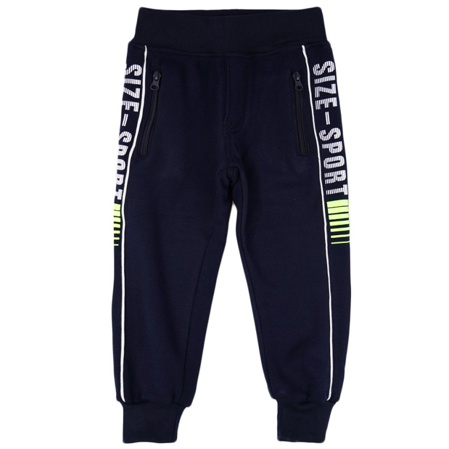 Granatowe SPODNIE DRESOWE SIZE SPORT ocieplane chłopięce