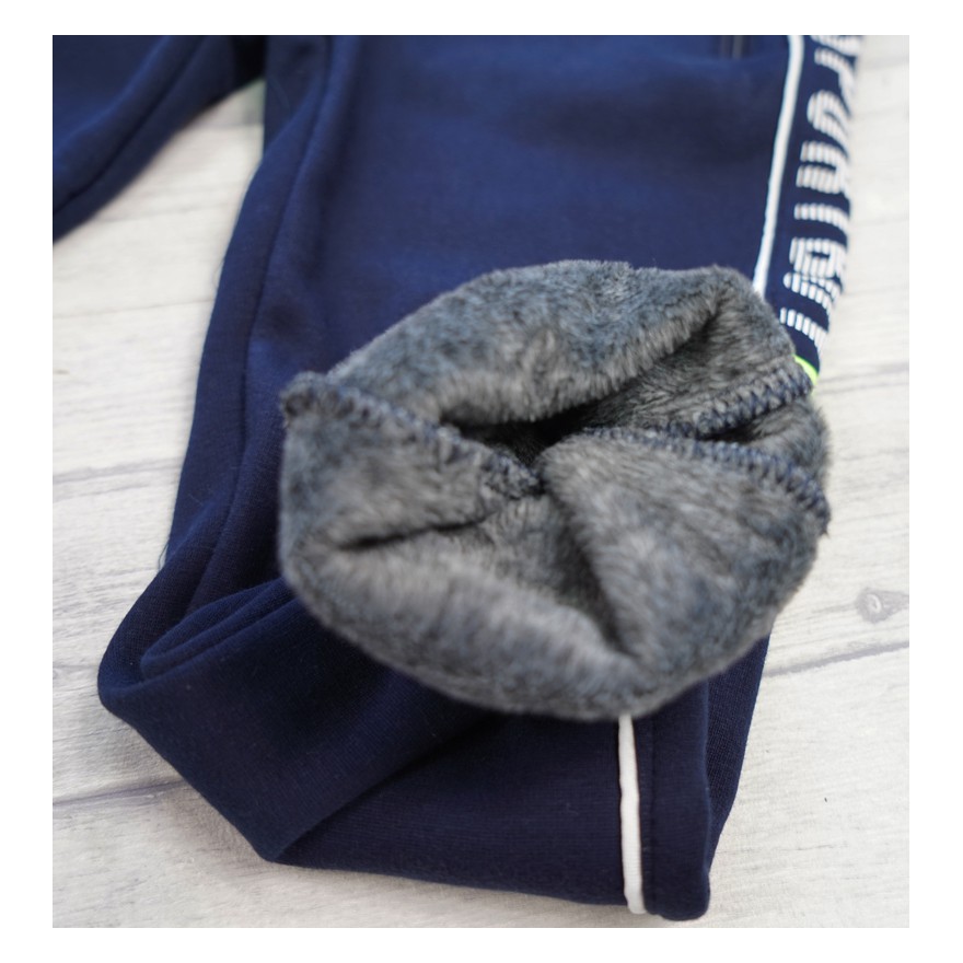 Granatowe SPODNIE DRESOWE SIZE SPORT ocieplane chłopięce