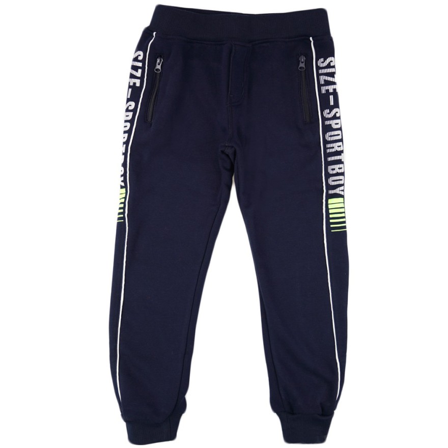 Granatowe SPODNIE DRESOWE SIZE SPORTBOY ocieplane chłopięce