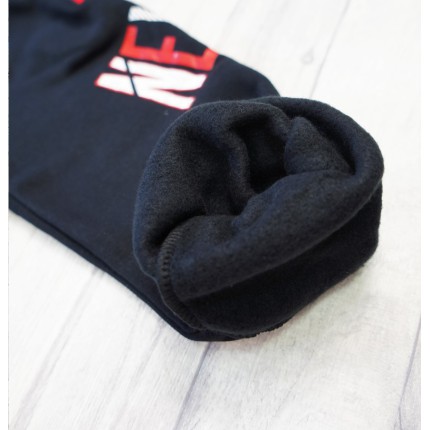 Czarne SPODNIE ocieplane NEVER chłopięce spodenki dresowe