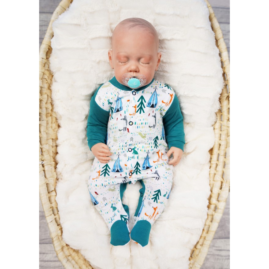 Pajac pajacyk bawełniany butelkowy w las tipi wzór 387b