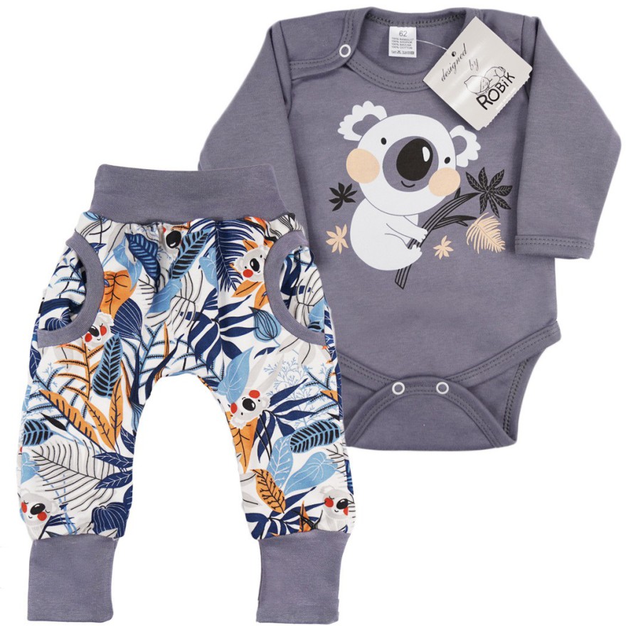 Komplet 2cz body + spodnie grafitowy KOALA