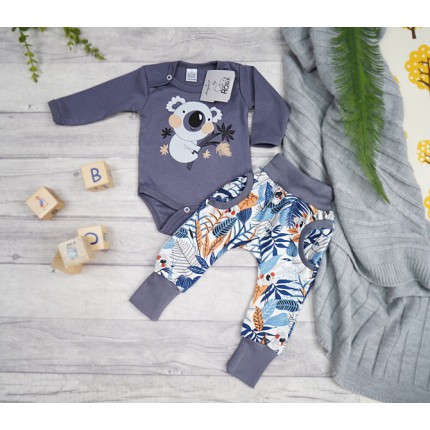 Komplet 2cz body + spodnie grafitowy KOALA