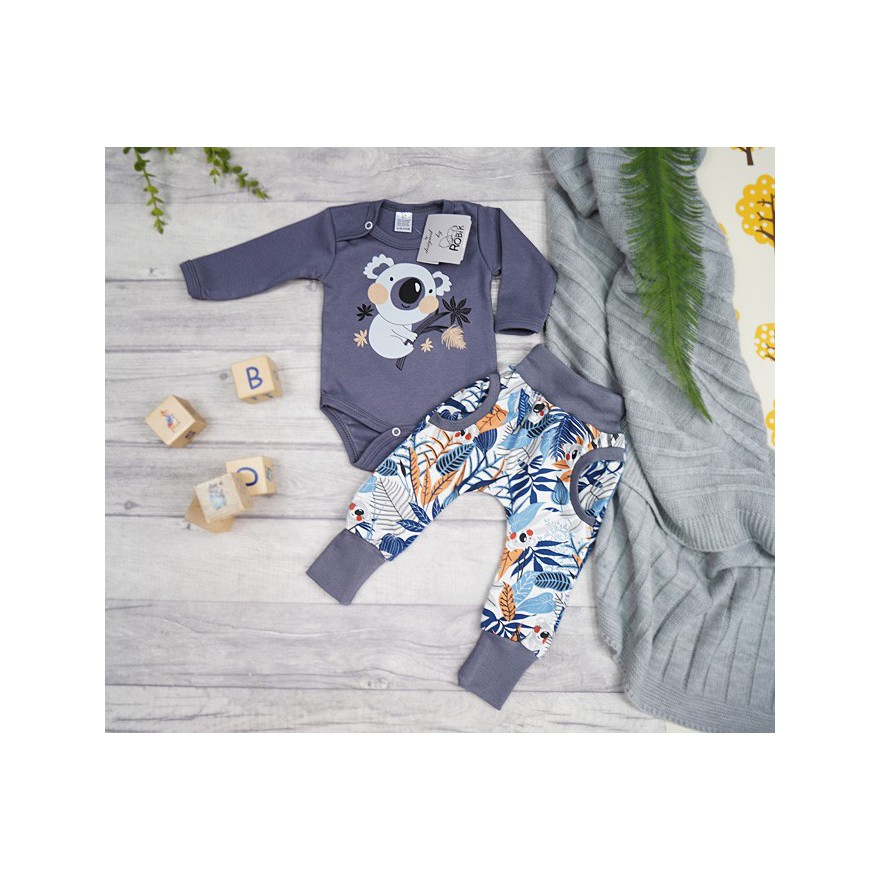 Komplet 2cz body + spodnie grafitowy KOALA