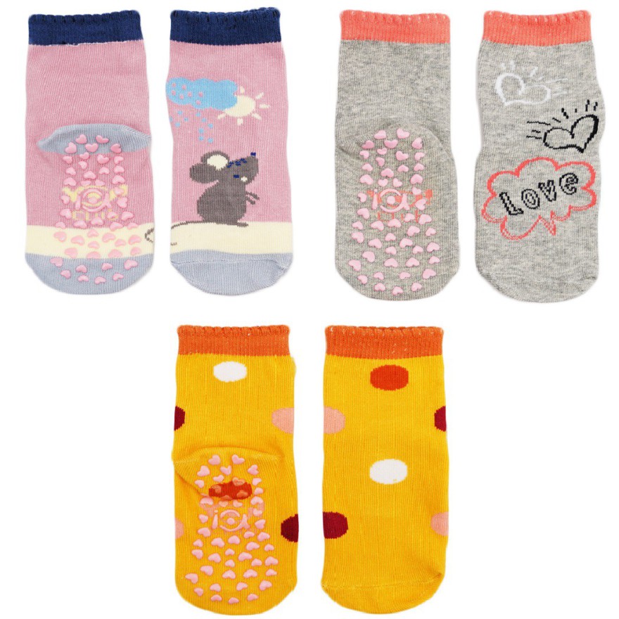 3 PAK SKARPETKI MYSZKA skarpety dziewczęce z ABS D-45