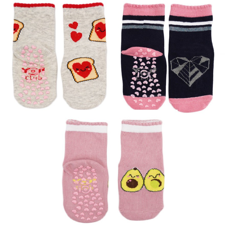 3 PAK SKARPETKI TOSTY skarpety dziewczęce z ABS D-46