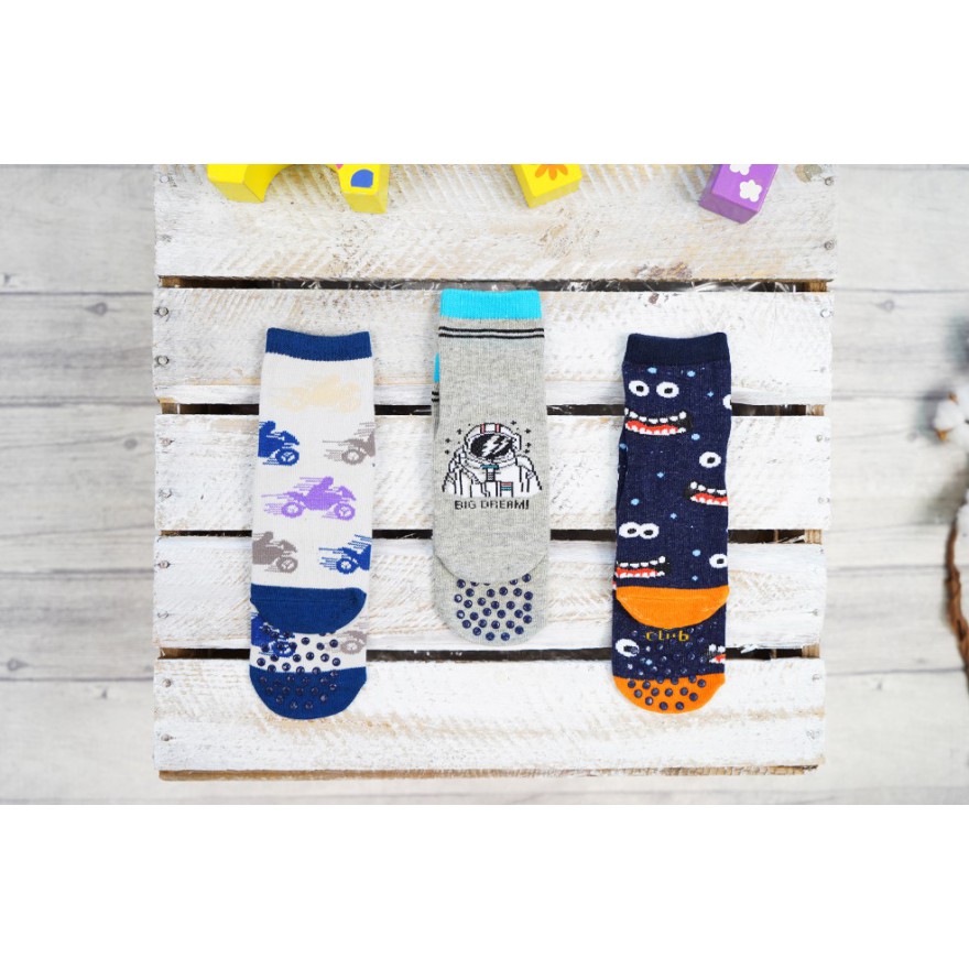 3 PAK SKARPETKI KOSMONAUTA skarpety chłopięce z ABS C-41