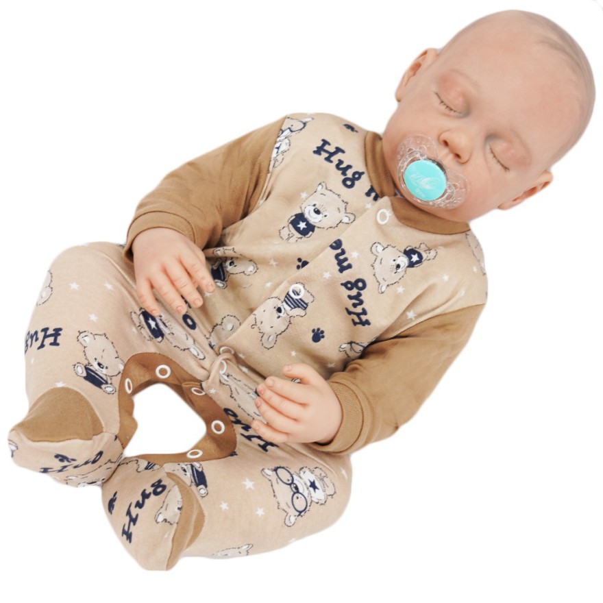 Pajac pajacyk bawełniany kakaowy w misie HUG wzór 390