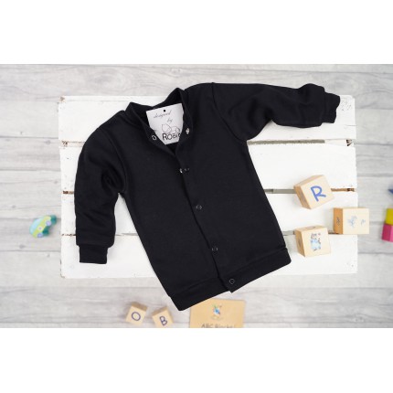 Czarny BOMBER kaftanik bomberka bawełniany niemowlęcy