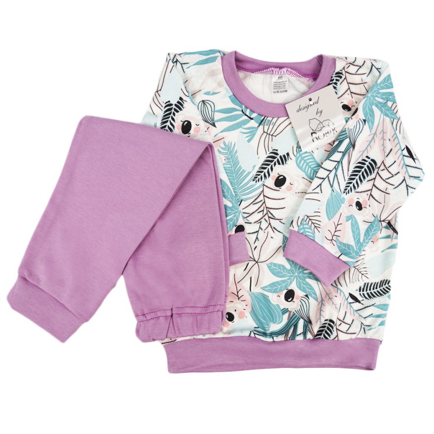 Wrzosowa PIŻAMA w misie koala długi rękaw wzór 377w