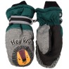 Szaro-zielone rękawiczki na śnieg narty HEY lew 1P 14cm RK-47
