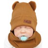 Brązowy komplet BEAR czapka + komin wiosna/jesień