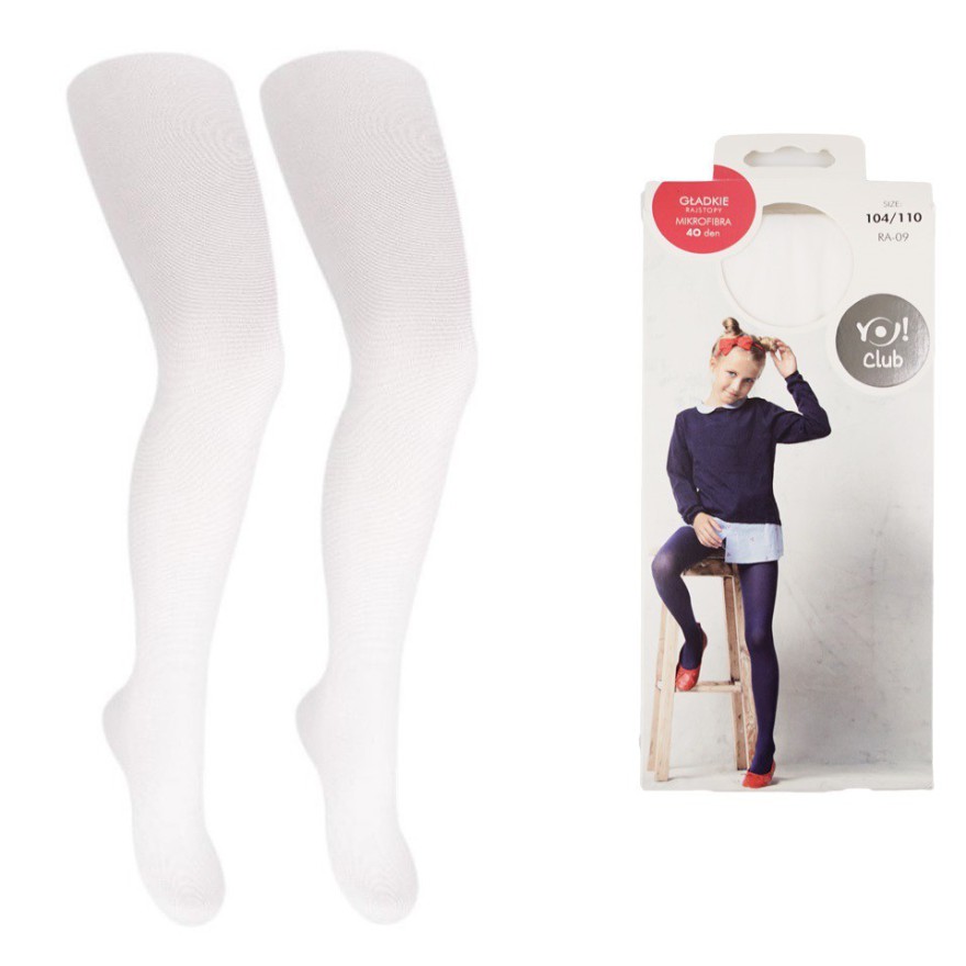 Białe RAJSTOPY MIKROFIBRA 40 DEN Yo! CHRZEST KOMUNIA