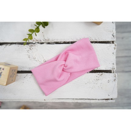 Różowa OPASKA dziewczęca Julia przeplatana turban