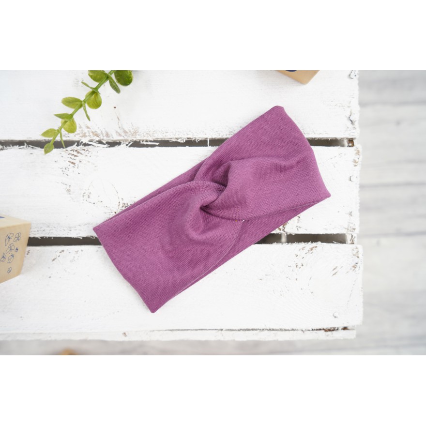 Bakłażan OPASKA dziewczęca Julia przeplatana turban