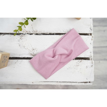 Brudny róż OPASKA dziewczęca Julia przeplatana turban