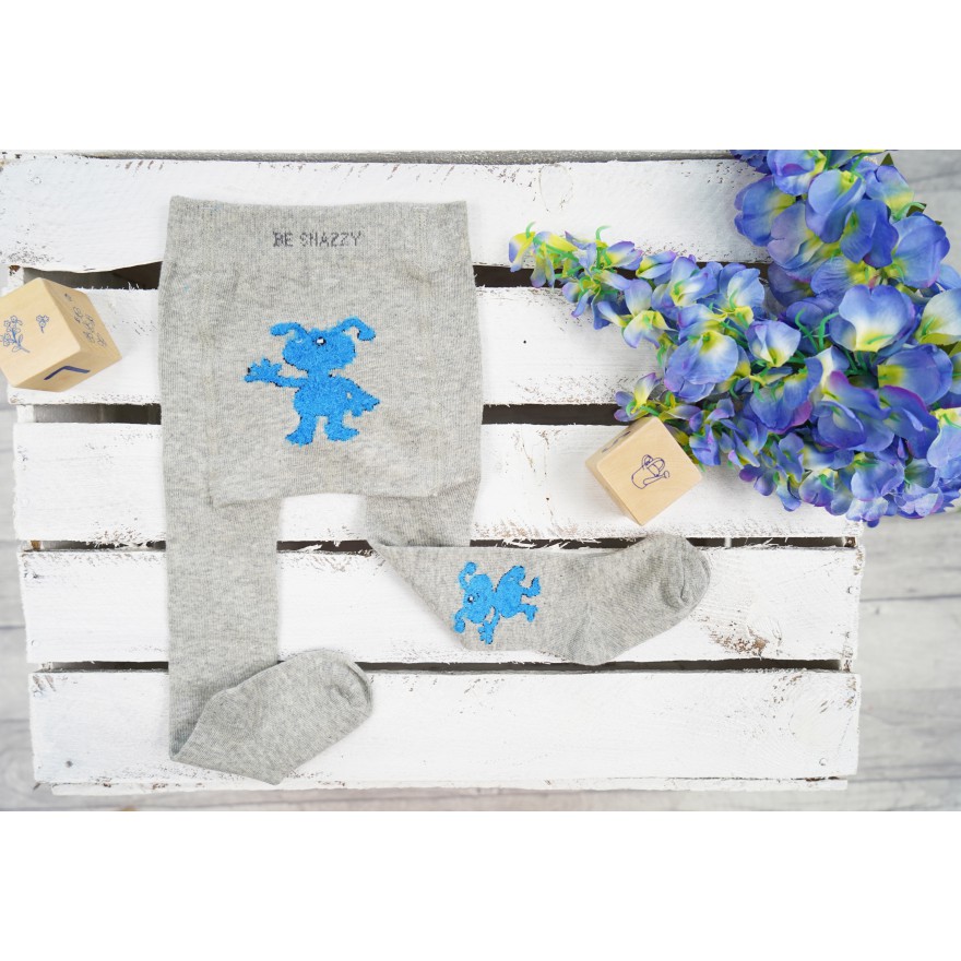 RAJSTOPY dziecięce szare z ufoludkiem wzór 523