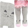 RAJSTOPY dziecięce szare z kotem wzór 533