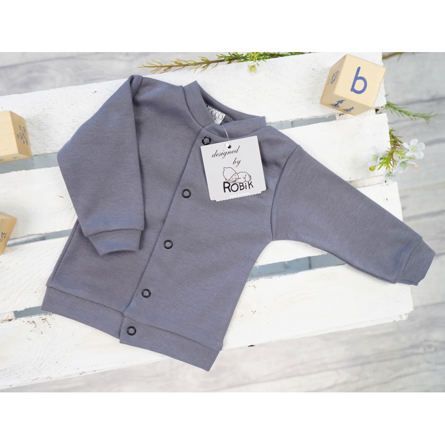 Grafitowy BOMBER kaftanik bomberka bawełniany niemowlęcy