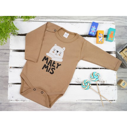 Kawowe BODY MAŁY MIŚ długi rękaw wzór 714