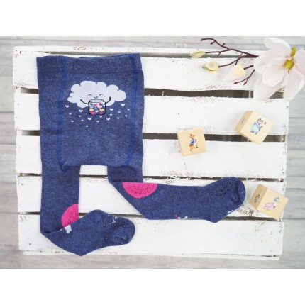 RAJSTOPY do RACZKOWANIA granat z chmurką POTRÓJNY ABS! wzór 540