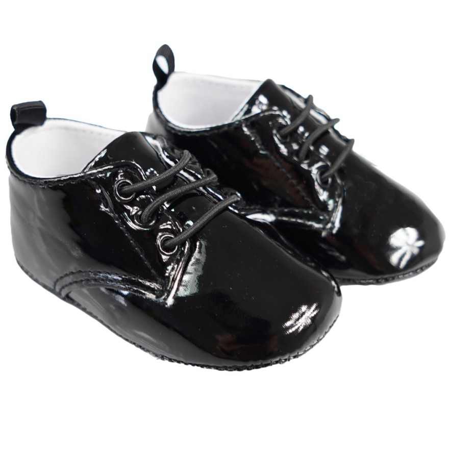 Eleganckie buty lakierki NIECHODKI czarne BUCIKI CHRZEST