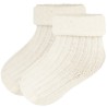 Ecru BAWEŁNIANE SKARPETKI bezuciskowe niemowlęce
