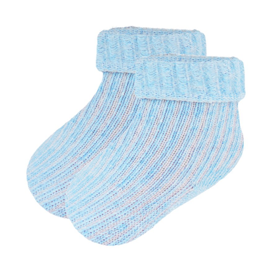 Błękitne BAWEŁNIANE SKARPETKI bezuciskowe niemowlęce