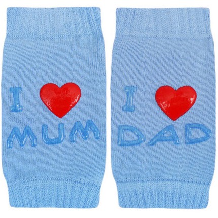 Niebieskie NAKOLANNIKI z ABS i love mum dad DO RACZKOWANIA