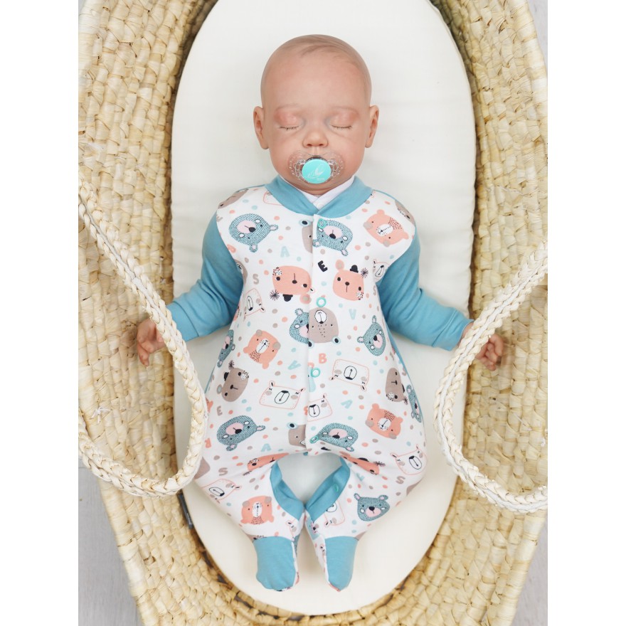 Pajac pajacyk bawełniany iceberg w misie i kropki wzór 391i