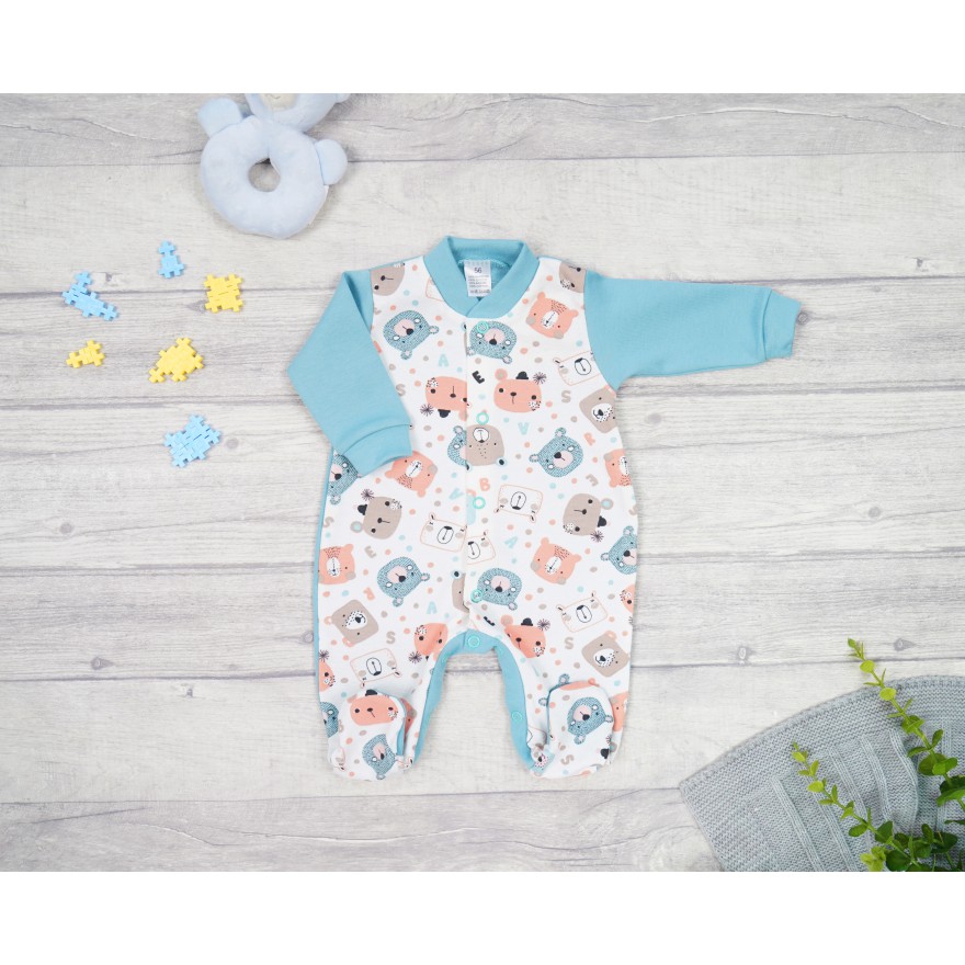 Pajac pajacyk bawełniany iceberg w misie i kropki wzór 391i