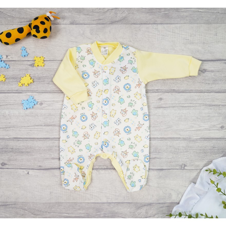 Pajac pajacyk bawełniany żółty junglefriends wzór 393