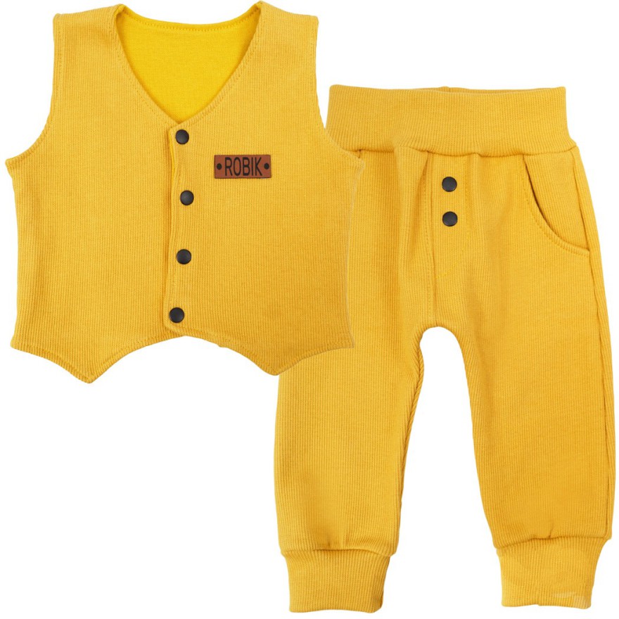 Komplet 2cz miodowy kamizelka + spodnie Gentleman