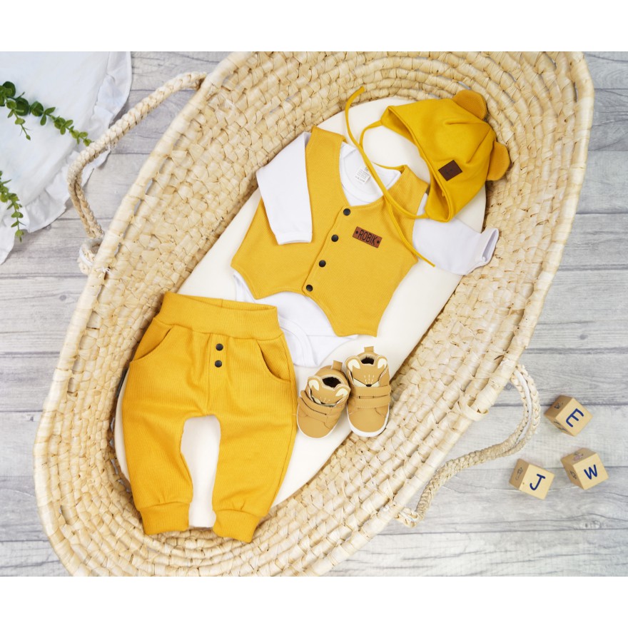 Komplet 2cz miodowy kamizelka + spodnie Gentleman