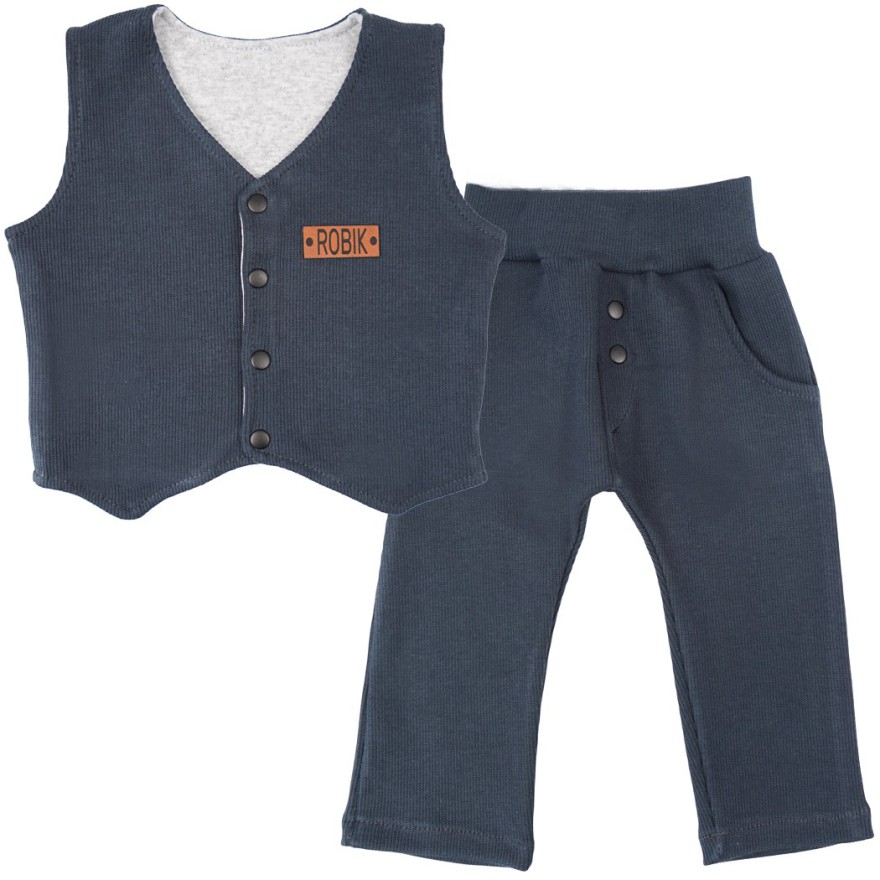 Komplet 2cz grafitowy kamizelka + spodnie Gentleman